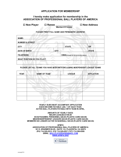 application for membership - Association of Professional Ball