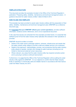 Example SRMTMP guidance document