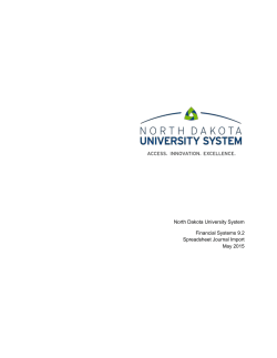 Spread Sheet Import - NDUS CTS - North Dakota University System