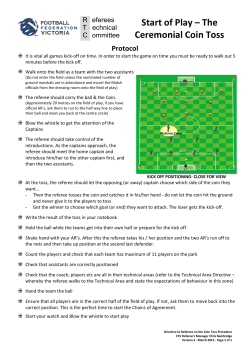 Start of Play – The Ceremonial Coin Toss