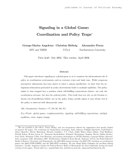 Signaling in a Global Game: Coordination and