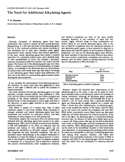 The Need for Additional Alkylating Agents