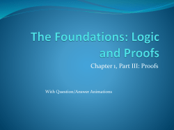 The Foundations: Logic and Proofs