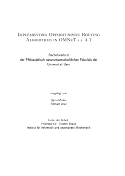 Implementing Opportunistic Routing Algorithms in OMNeT++ 4.1