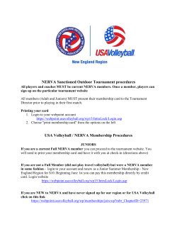 USA Volleyball / NERVA Membership Procedures
