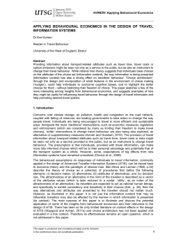 applying behavioural economics in the design of travel information