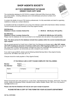 THE NEW SHOP AGENTS SOCIETY MEMBERSHIP DATABASE