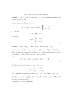 1.1. Functions of Random Variables Exercise 1.1. Let U