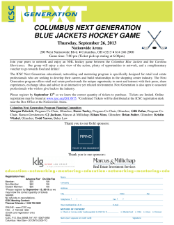 COLUMBUS NEXT GENERATION BLUE JACKETS HOCKEY GAME