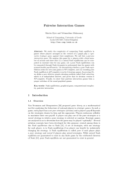 Pairwise Interaction Games - School of Computing