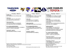 Thursday &ndash; March 5 Friday &ndash; March 6 Saturday &ndash; March 7 BARBE