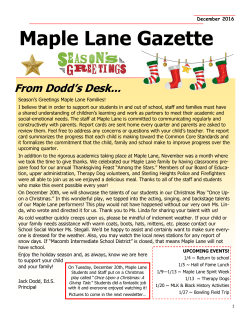 Maple Lane Gazette - Macomb Intermediate School District