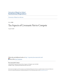 Tax Aspects of Covenants Not to Compete