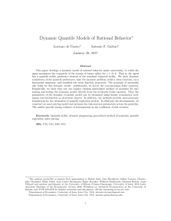 Dynamic Quantile Models of Rational Behavior