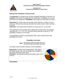 1 of 3 Estimate the Probability of Future Events An