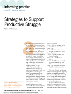 Informing Practice: Strategies to Support Productive Struggle