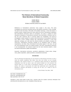 The Chimera of International Community: News Narratives of Global