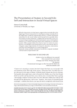 The Presentation of Avatars in Second Life