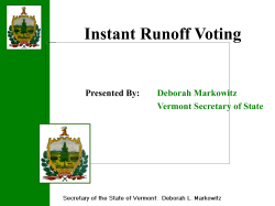 Instant Runoff Voting - a synopsis