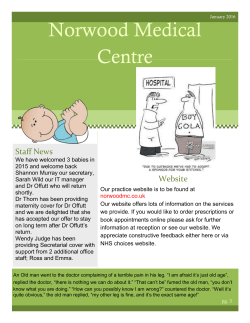 Newsletter January 2016 - Norwood Medical Centre