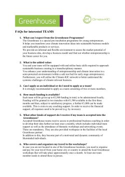 FAQs for interested TEAMS - Climate-KIC