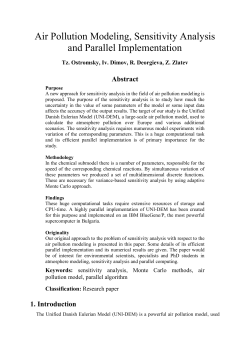 Sensitivity Analysis Study of an Air Pollution Model