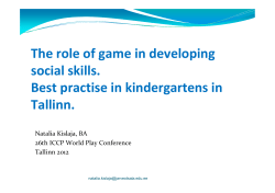 The role of game in developing social skills. Best practise in