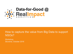 Examples of new data sources, opportunities and challenges