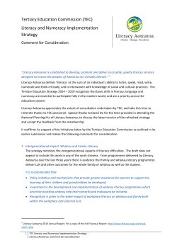 Tertiary Education Commission (TEC) Literacy