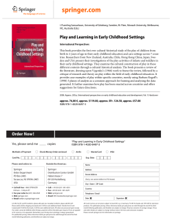 Play and Learning in Early Childhood Settings Order Now !