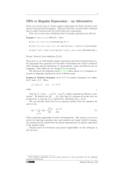NFA to Regular Expression – an Alternative