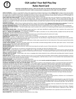CGA Ladies` Four-Ball Play Day Rules Hard Card