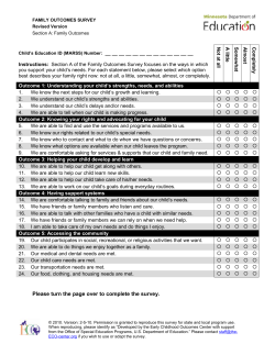 Family Outcome Survey - Minnesota Department of Education