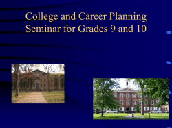 The College Admissions Process - Burlington Township School District
