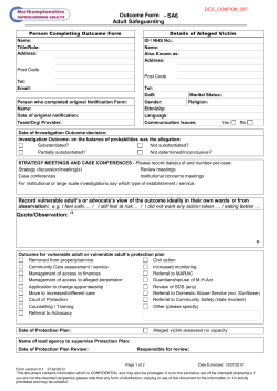 Form SA6 outcome form
