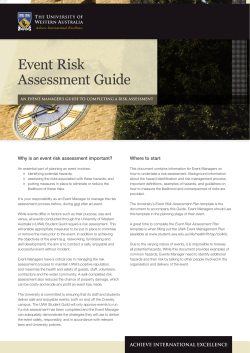 Event Risk Assessment Guide - Current Students