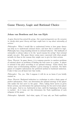 Game Theory, Logic and Rational Choice