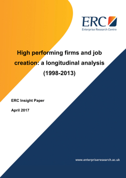 High performing firms and job creation: a longitudinal analysis (1998