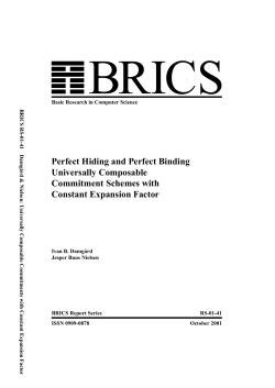 Perfect Hiding and Perfect Binding Universally Composable