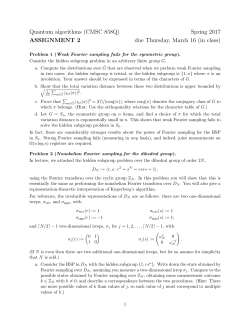 Quantum algorithms (CMSC 858Q) Spring 2017 ASSIGNMENT 2