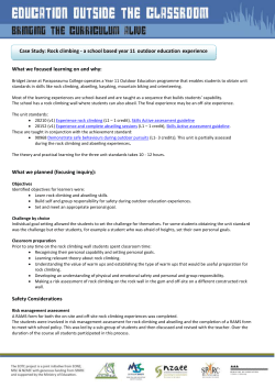 Case Study - Rock climbing - Education Outside The Classroom