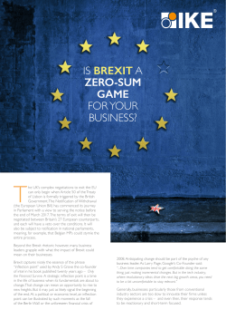 Is Brexit a zero-sum game for your busIness?