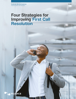 Four Strategies for Improving First Call Resolution