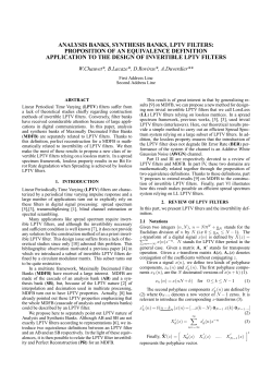 analysis banks, synthesis banks, lptv filters: proposition of an