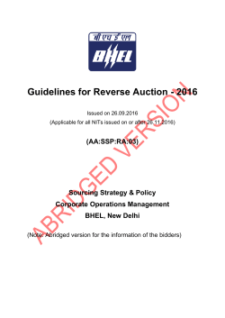Guidelines for Reverse Auction
