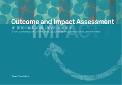 Outcome and Impact Assessment