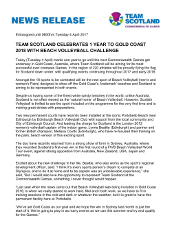 team scotland celebrates 1 year to gold coast 2018 with beach