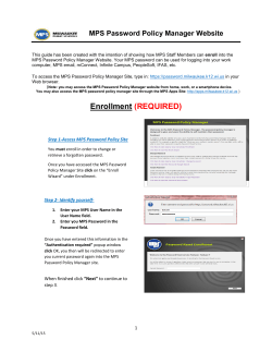 Enrollment (REQUIRED) - MPS Password Manager