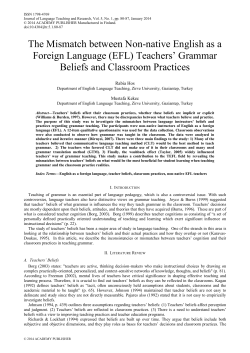 The Mismatch between Non-native English as a Foreign Language