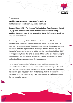 Health campaigns on the winner`s podium